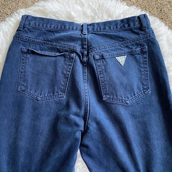 Vintage Guess Jeans Hemmed Mens Size 34 Green Logo - Picture 4 of 8